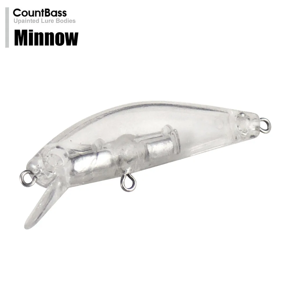 Countbass 10 Stück leere Hartköderkörper, 40 mm/1,6 Zoll 2,4 g/0,08 Unzen, 50 mm/2 Zoll 6 g/0,22 Unzen sinkende Minnow, unlackierte Angelköder-Wobbler – Detail 3