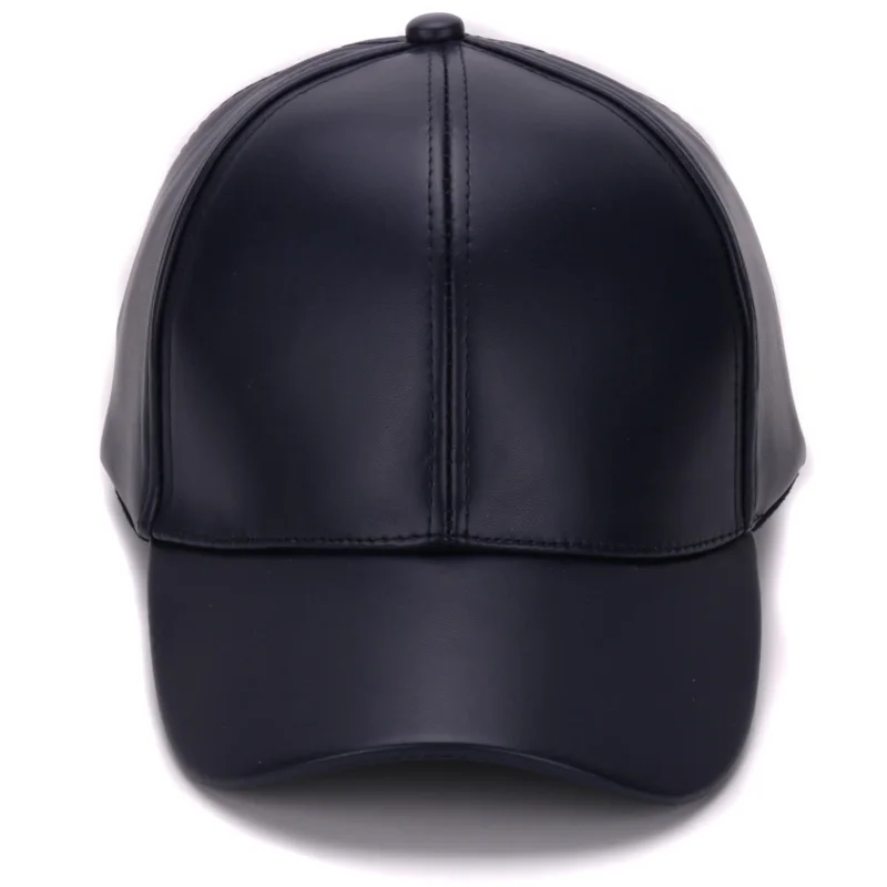 HATLANDER Classic Plain PU baseball cap fashion blank no logo leather cap and hat for men and women