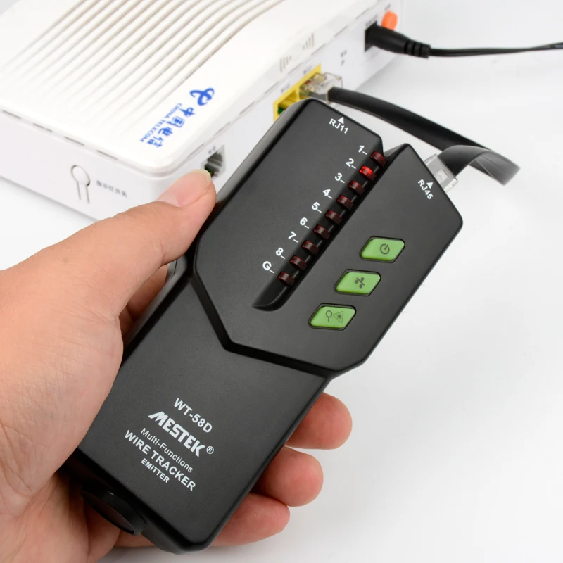 Interference Telephone Wire Tracker Network Cable Detector Tester NVC AC Voltage Tester Line Finder with Flashlight