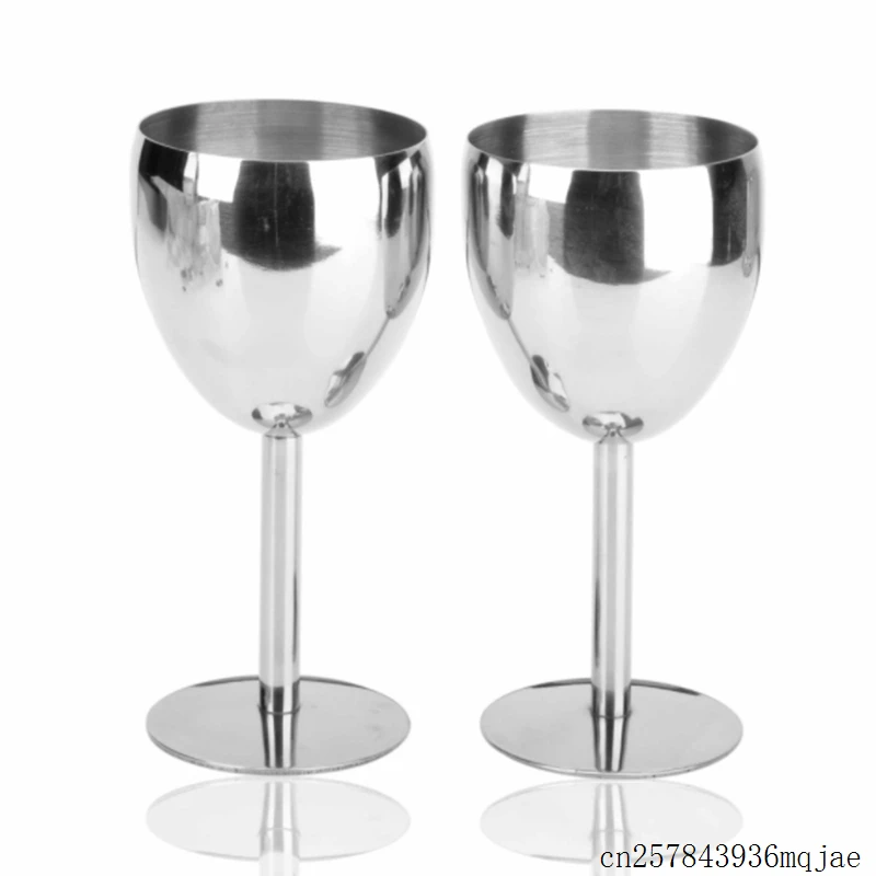 

20pcs Stainless Steel Wine Glass Goblet Chanpagne Glass Drinking Cups Water Mug Party Bar Restaurant Supplies