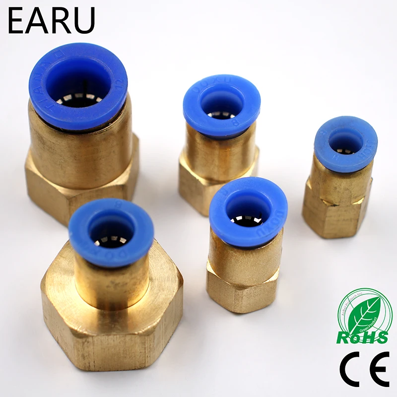 OD 4MM 6MM 8MM 10MM 12MM Pneumatic Connector (1/8'' 1/4'' 3/8'' 1/2'') Female Thread Push In Fitting For Air Pipe Joint Adapter