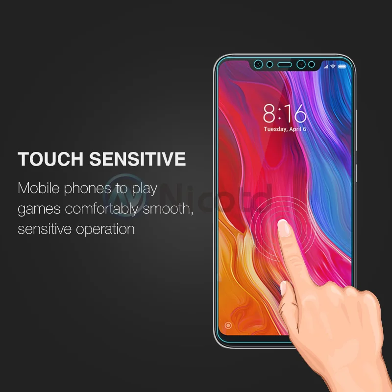 Nicotd Tempered Glass For Xiaomi Mi 8 Lite Screen Protector 9H 2.5D Phone On Protective Glass For Xiaomi Mi 8 Mi8 Glass film