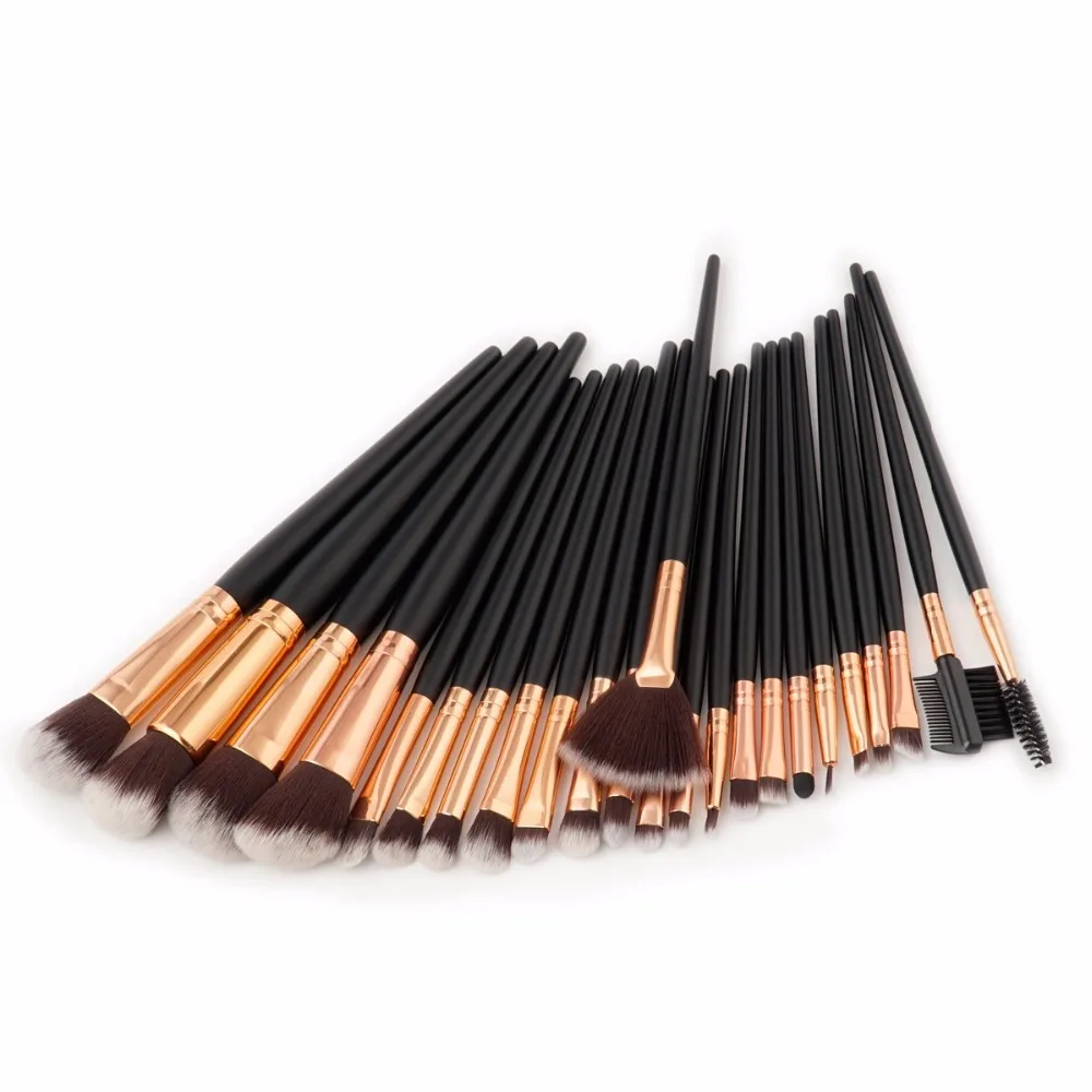 Beauty Make up Brush Set 24pcs Large Foundation Concealer Brush Fan Kabuki Blush Brush for Eye Powder Eyeliner Eyeshadow Eyelash