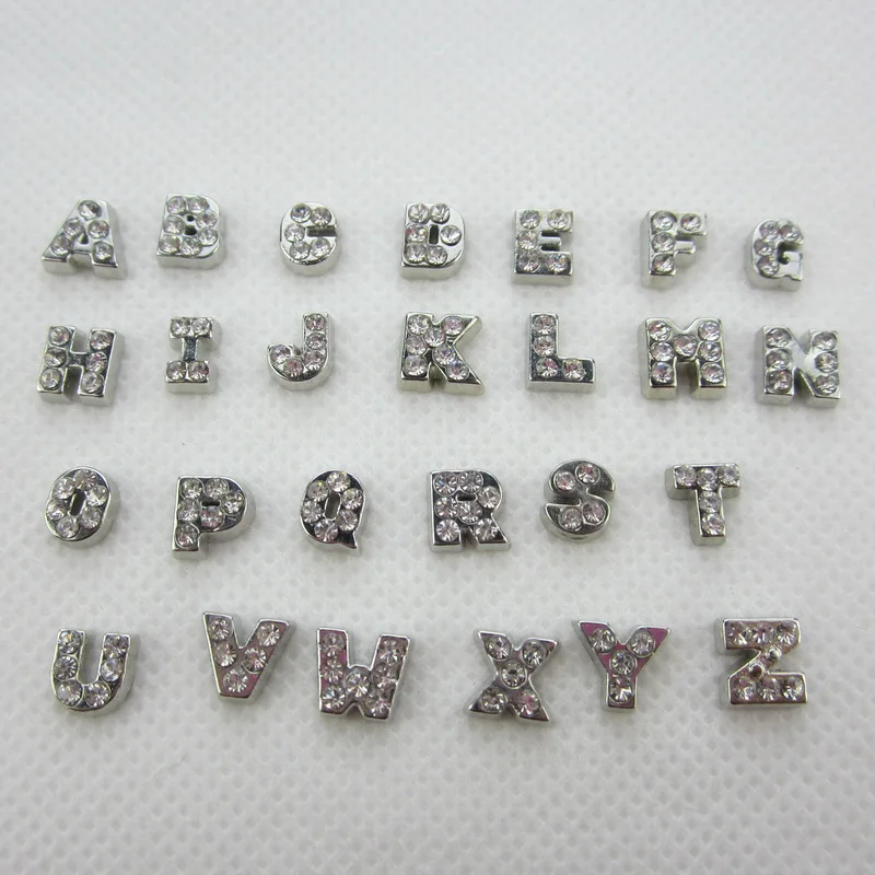 52pcs Wholesale Crystal Alphabet Letters A-Z Floating Charms Living Glass Memory Lockets Pendants DIY Jewelry