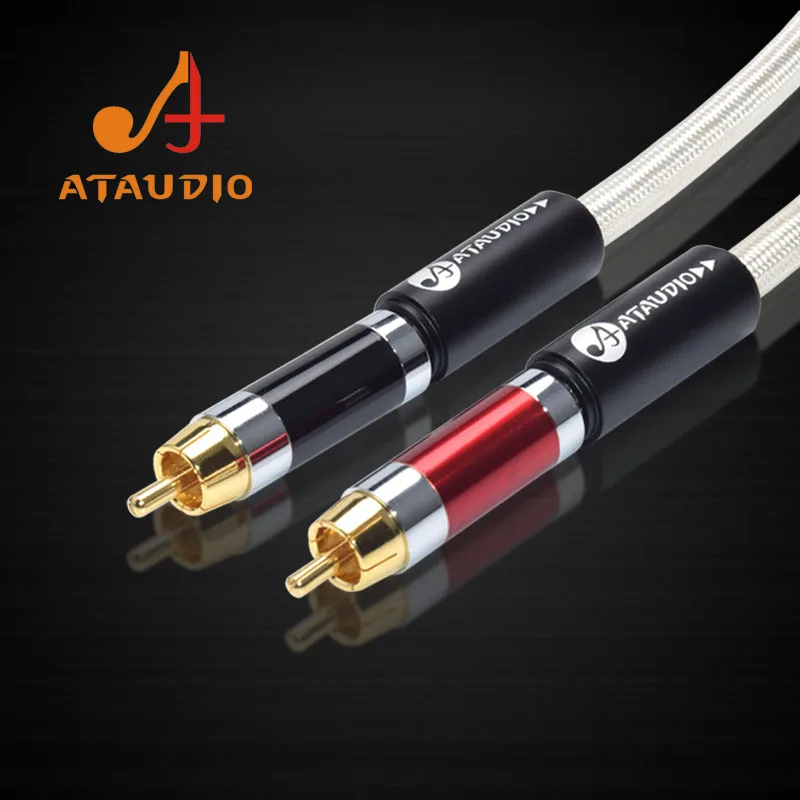 ATAUDIO Hifi Copper and Silver RCA Cable Hi-end 2RCA Male to Male Audio Cable