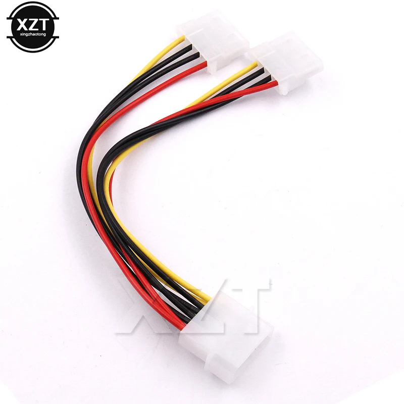 4 pin Molex Male to 2 ports 4 pin Famale power cable IDE 4pin power cord 1 divide 2 power Chassis Computer Extension adapter