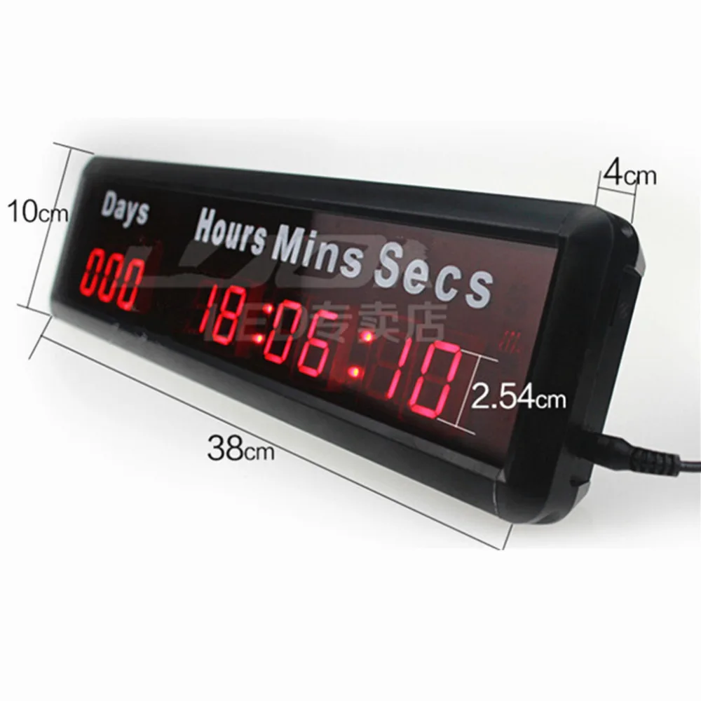 1Inch Led Digital Display DDD HH:MM:SS Days Hours Minutes Seconds Electronic Led  Clock Games Countdown Timer Task Countdown