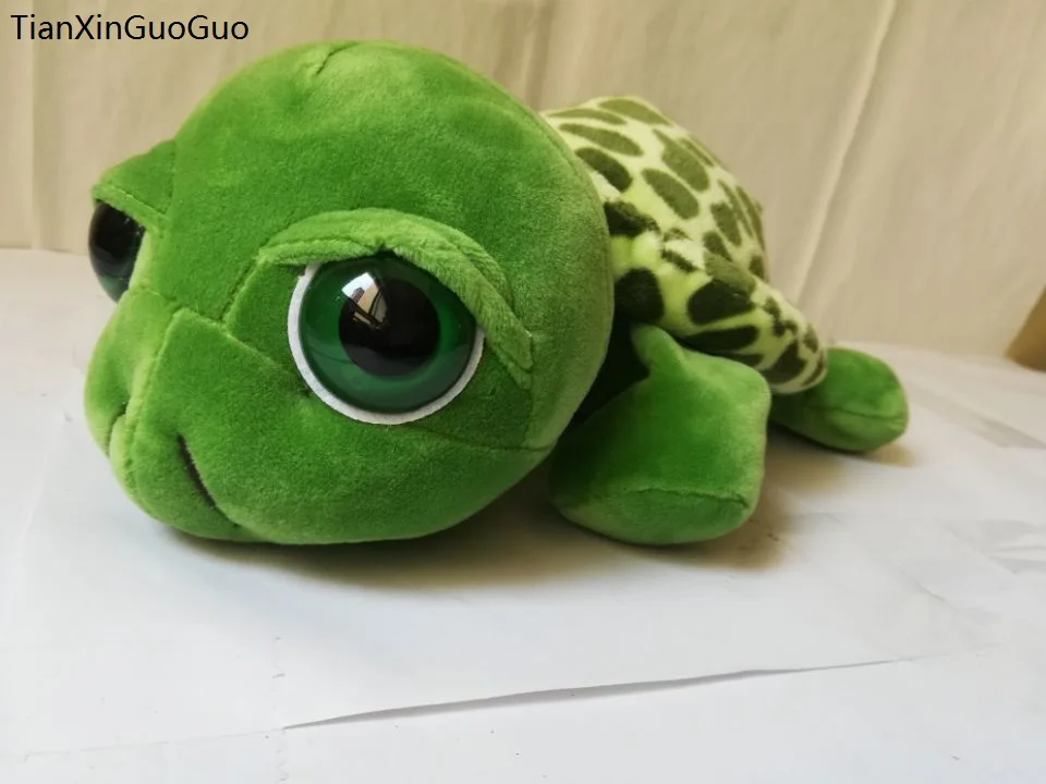 

about 28cm green turtle plush toy big eyes tortoise soft doll children's toy Christmas gift b1449