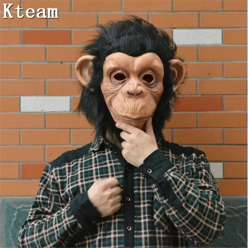 2018 Hot King Kong Planet of the Apes Gorilla Mask hood Gorillas Overhead Monkey Latex Animals Masks Blood Scary Halloween Party