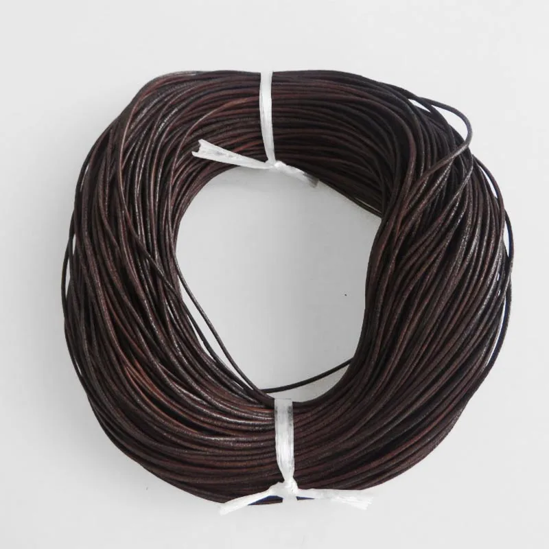 3meter dark brown 1.5mm 2mm 3mm 5mm round genuine leather cord for necklace bracelet jewelry making rope material accessories