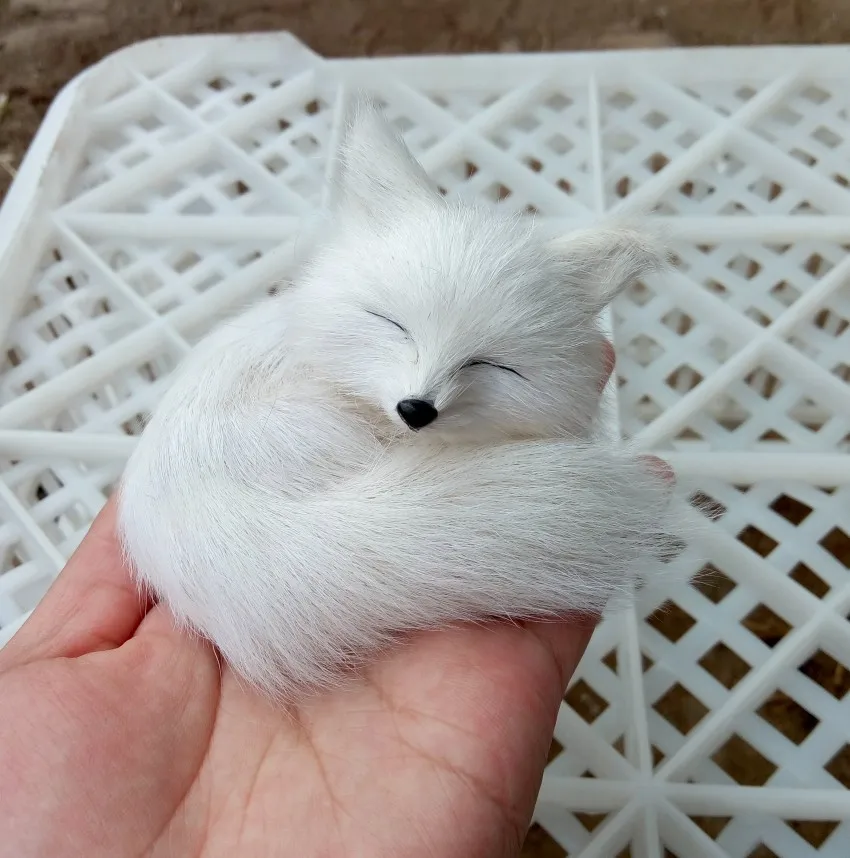 

simulation fox toy lifelike about 10x6cm sleeping fox model home decoration birthday gift t064