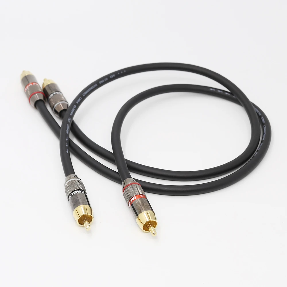 

Pair A53 Hi-END OFC Copper HiFi RCA Interconnect Cable with 24K Gold Plated plugs connector