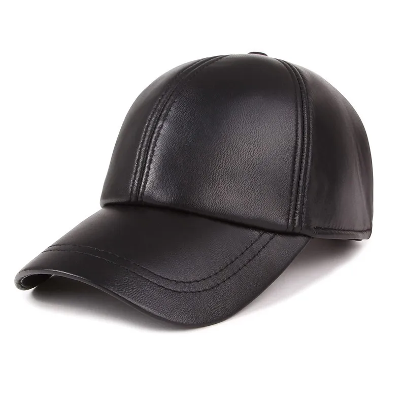 

Hot selling gorras hombre snapback 2017 new winter Sheepskin hat genuine leather warm adjustable baseball cap for man caps