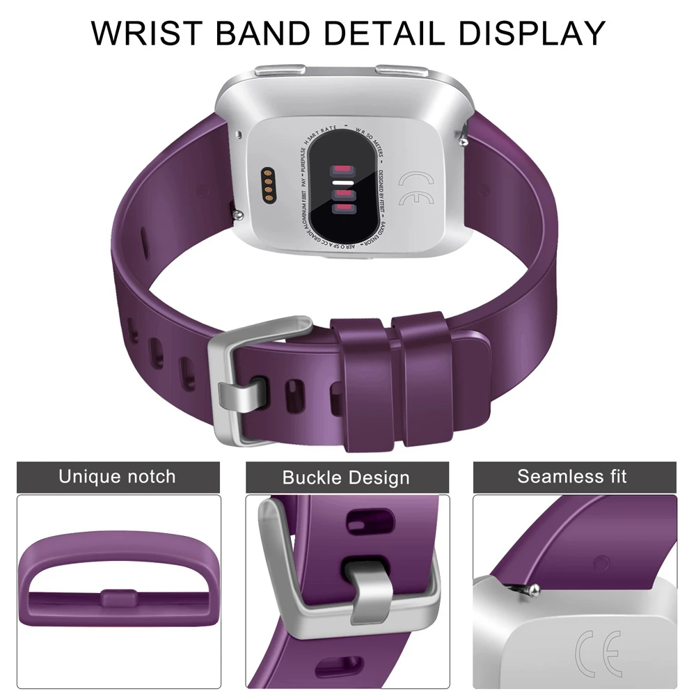 Replacement Band For Fitbit Versa/Versa Lite Starp Soft Silicone Waterproof Wrist Accessories Strap For Fit bit Versa Bracelet