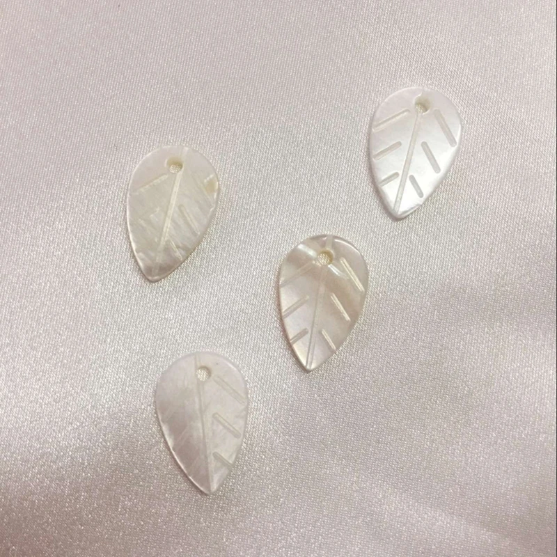 12*18MM 60Pcs/pack 100% Natural Shell Beads Leaf Shape Stone Earring Bead Jewelry Charms