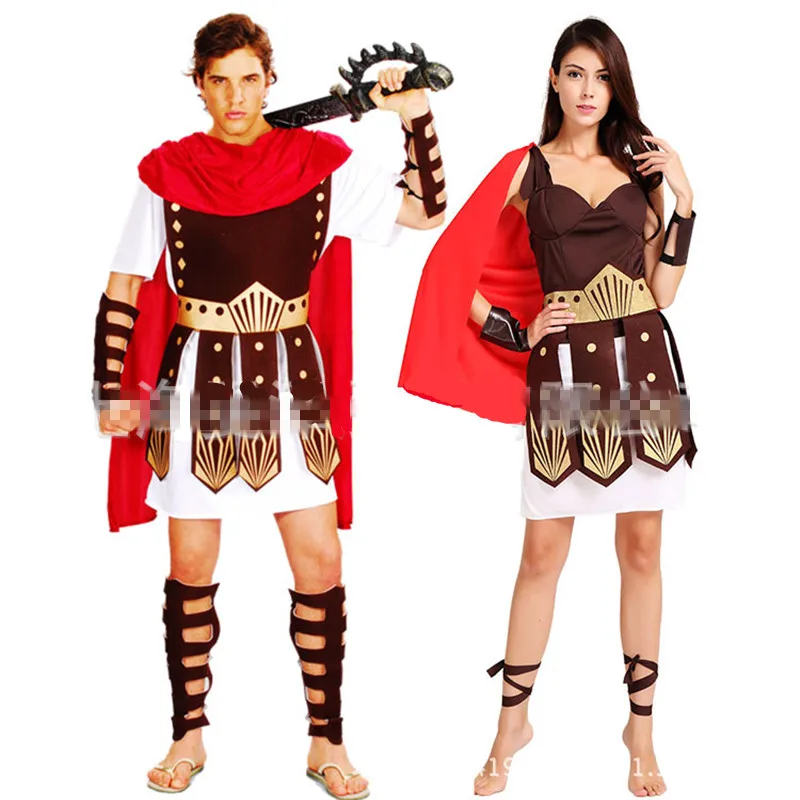 

Ancient Roman Warrior Gladiator Costumes Masquerade Party Women Men Knight Julius Caesar Halloween Adult Cosplay Couple Cotume