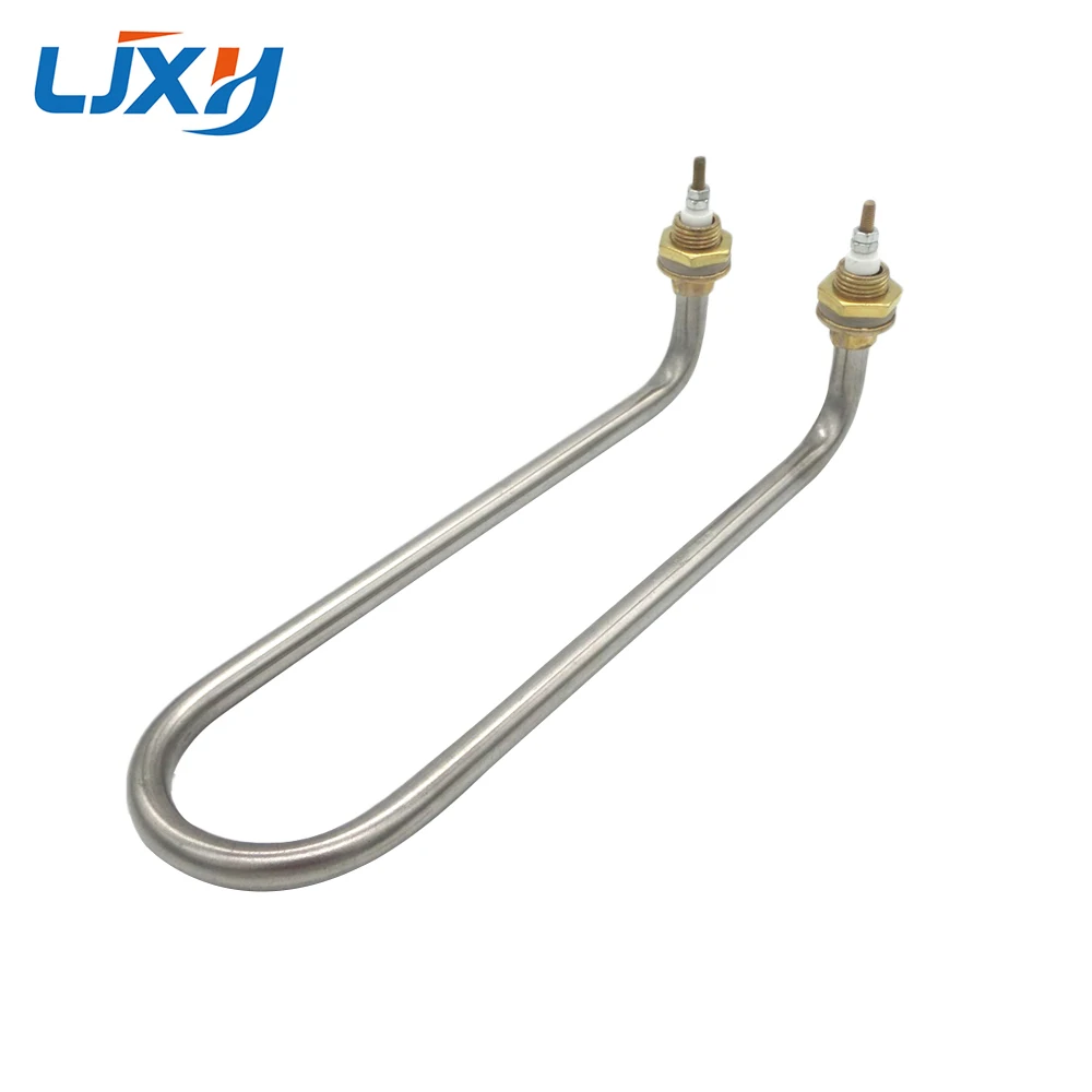 LJXH Curved U-shaped Tubular Water Heater Parts, 304SUS+copper Heating Element for Noodle Pot Soup Stove, AC110V/220V, M16/M18