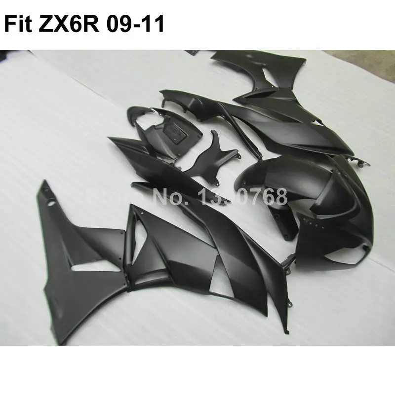 matte black aftermarket body parts  fairings for Kawasaki Ninja 636 ZX6R 09 10 11 fairing kit ZX-6R 2009 2010 2011 VI33