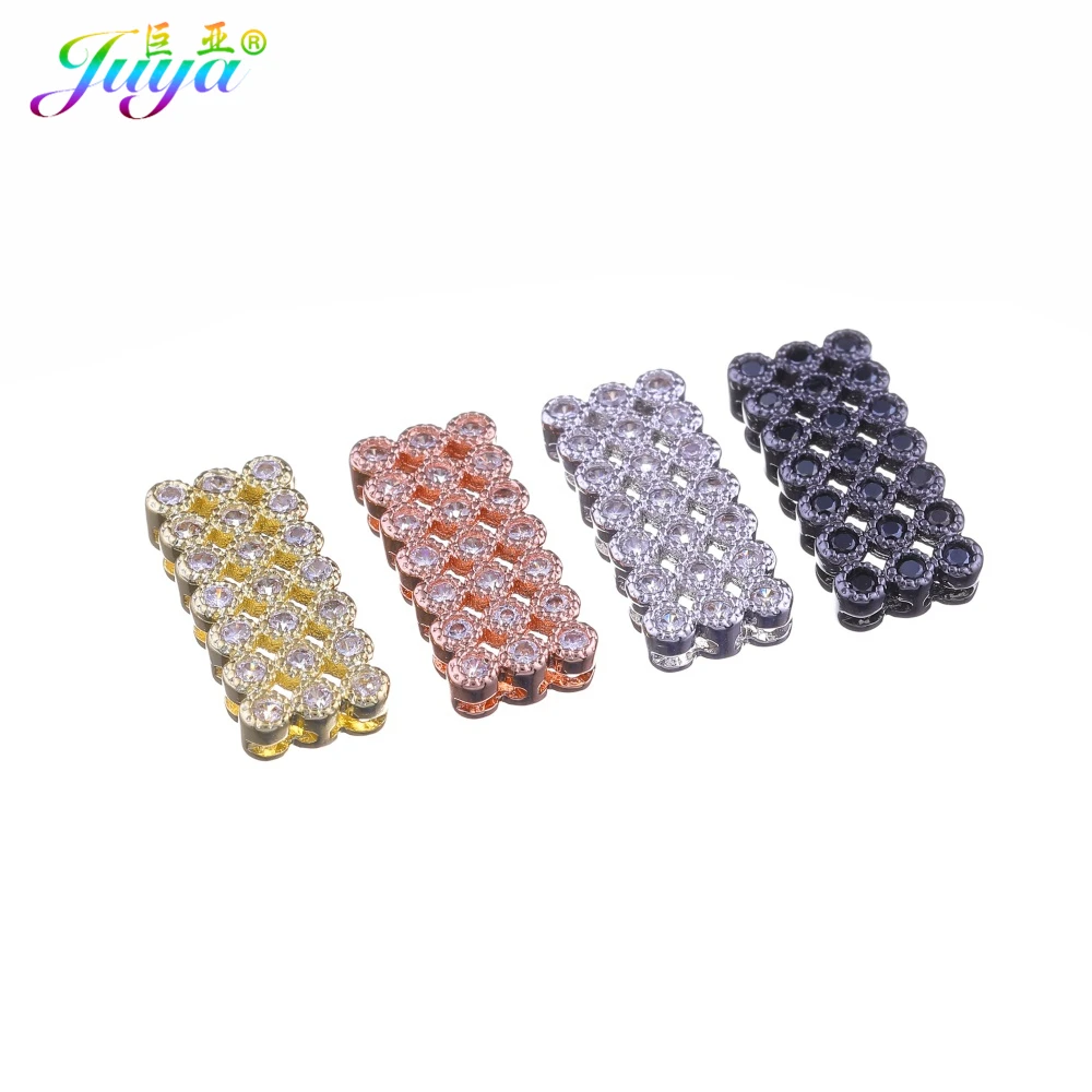 Juya Handmade High Quality Decorative Square-Shape Spacer Beads Accessories For Needlework Natural Stones Pearls Jewelry Making