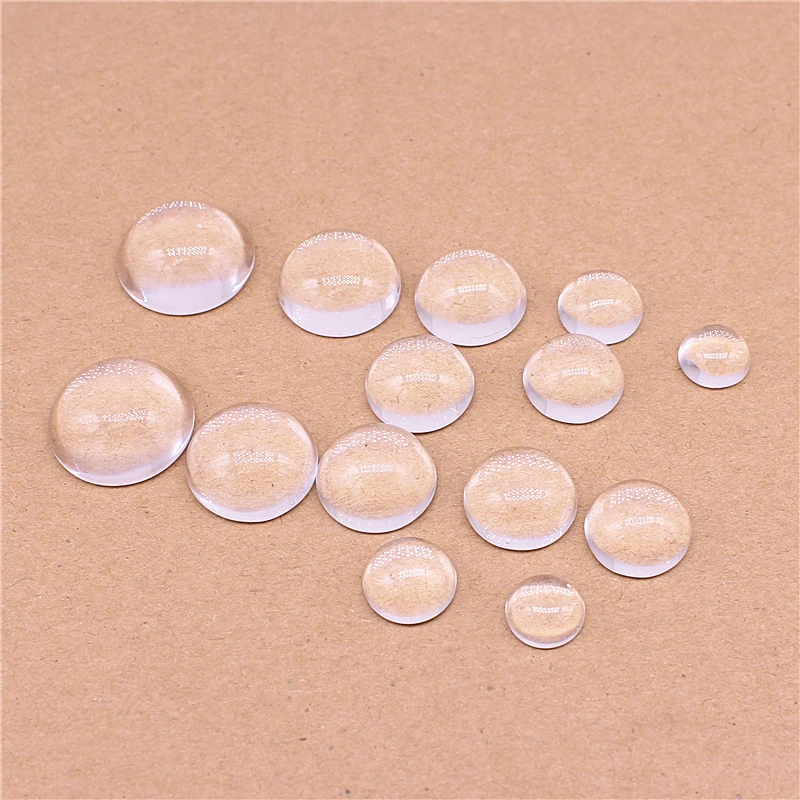 

Sweet Bell Round Clear Glass Dome Cabochon Cameo Setting for Jewelry Making semicircle B1020