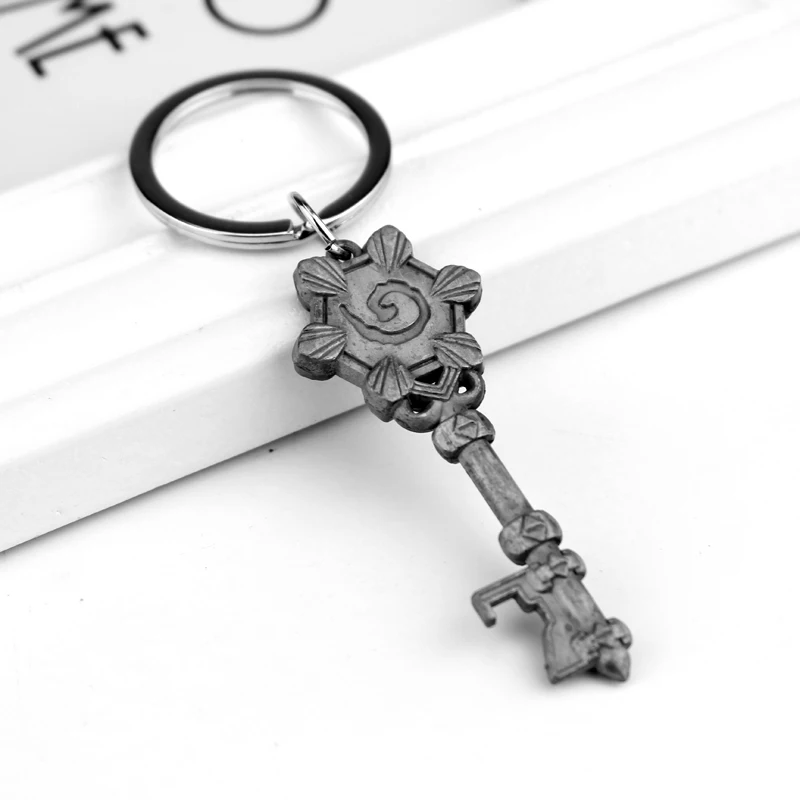 Game Hearthstone Key Keychains Vintage Bronze Heroes Of Warcraft Metal Pendant Keyring Key Chain Ring For Mens Jewelry