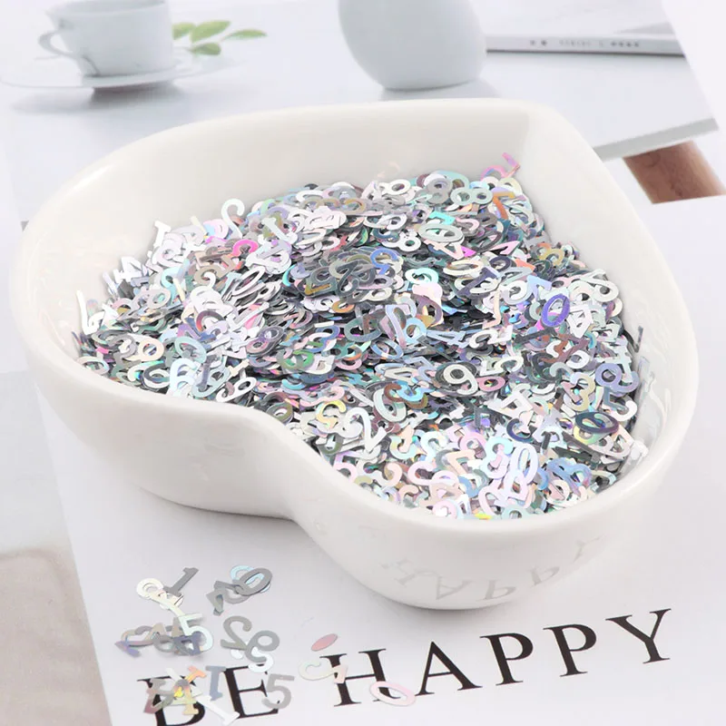 10g/Pack Ultrathin number Shape Sequins for Nail art PET Color wedding dress mobile phone shell art Manicure Material