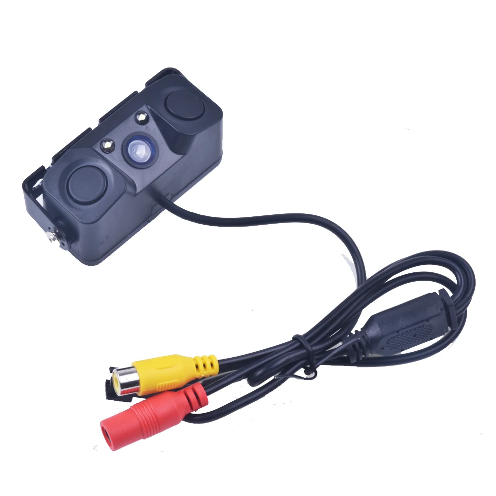3 IN 1 Video Parking Sensor Car Reverse Backup Rear View Camera with 2 Radar Detector Sensors BiBi Alarm Indicator