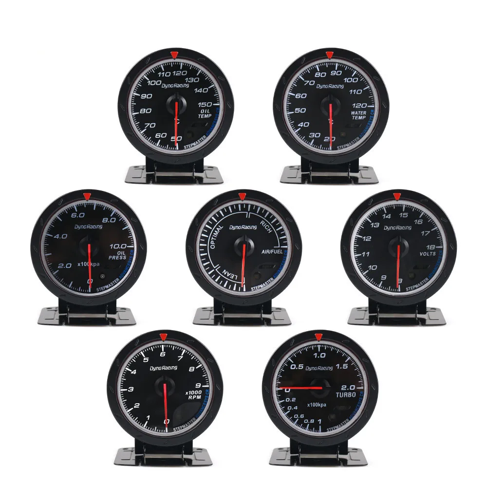 Dynoracing turbo boost gauge bar ,water temperature,oil temperature  ,oil pressure  ,tachometer ,volt ,exhaust gas gauge