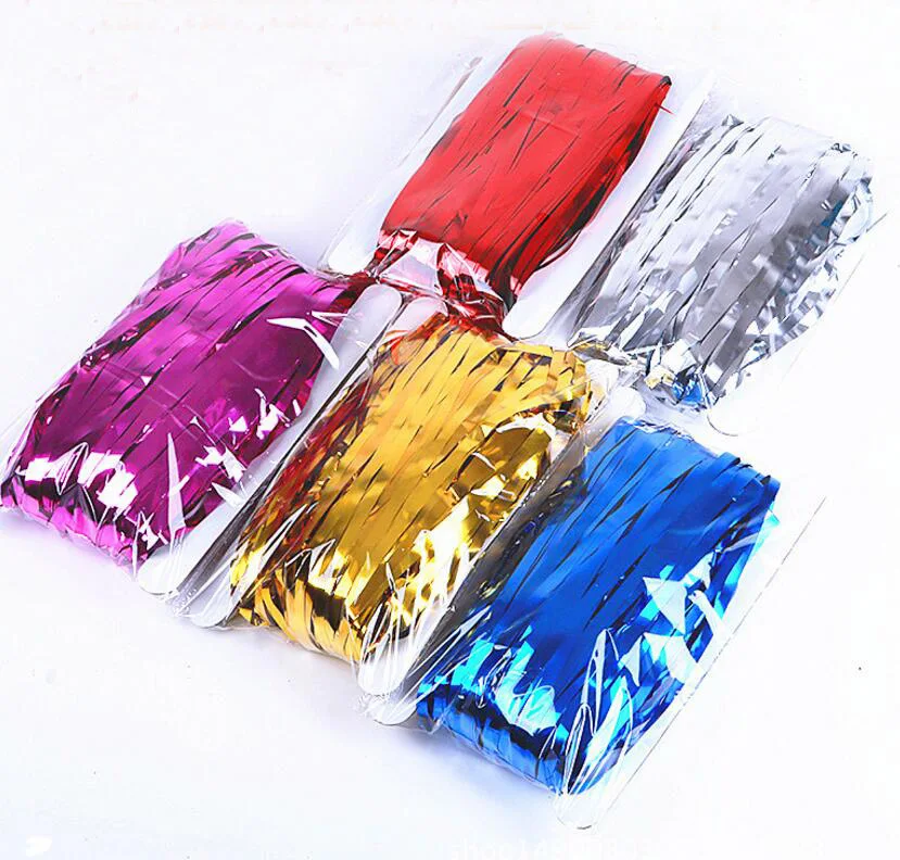 5pcs 1*2 Meters Coloured Tinsel Curtain Tassel Garlands For Wedding Party Holiday Festival Stage Showground Venue Decoration