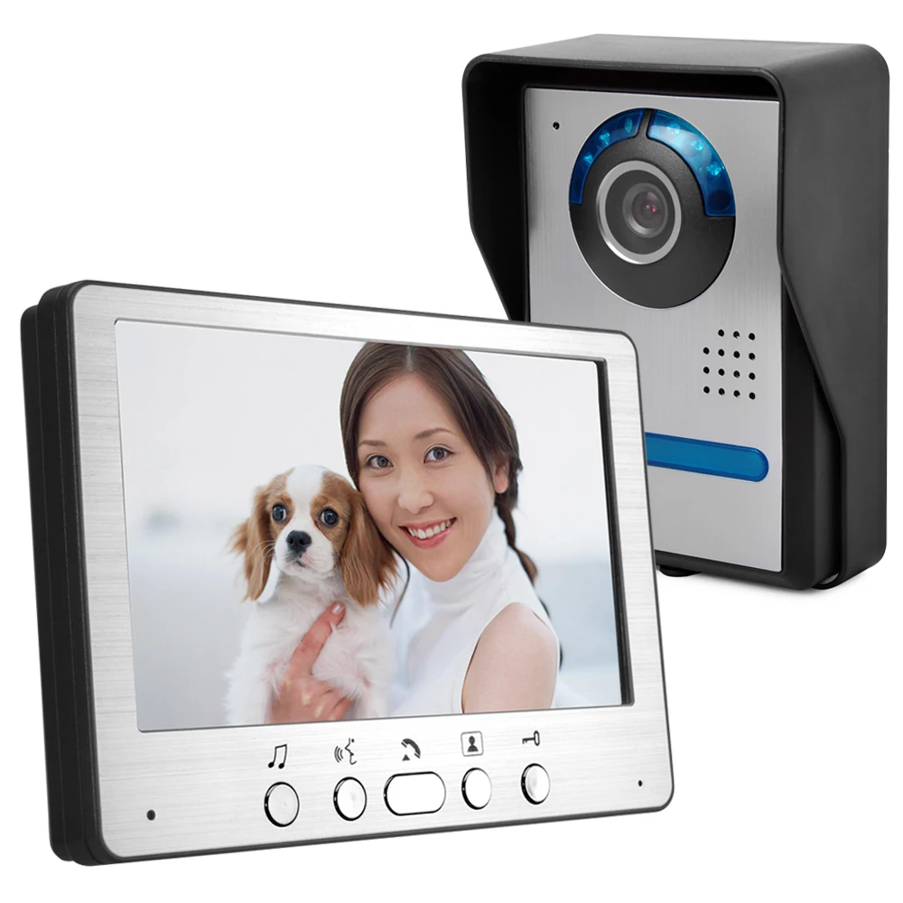 

7 Inch Lens Adjustable Wired Intercom Video Door Phone