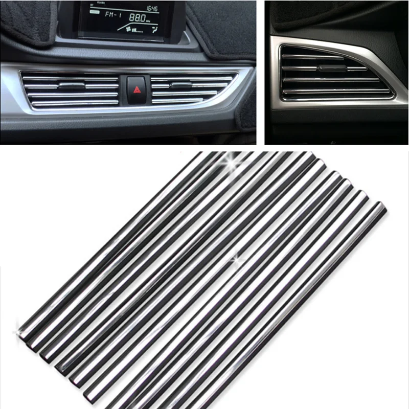 

Car styling U Shaped DIY Air Conditioner Outlet Decoration Strip for Fiat Panda Bravo Punto Linea Croma 500 595