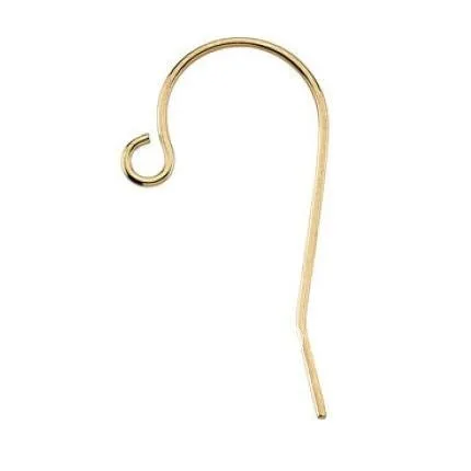 New Arrive Chirstmas Jewelry ! Stunning 20mmx11mm 14k-20 Yellow Gold French Hook Ear Wire 1pairs/lot Hot Sale New Free Shipping