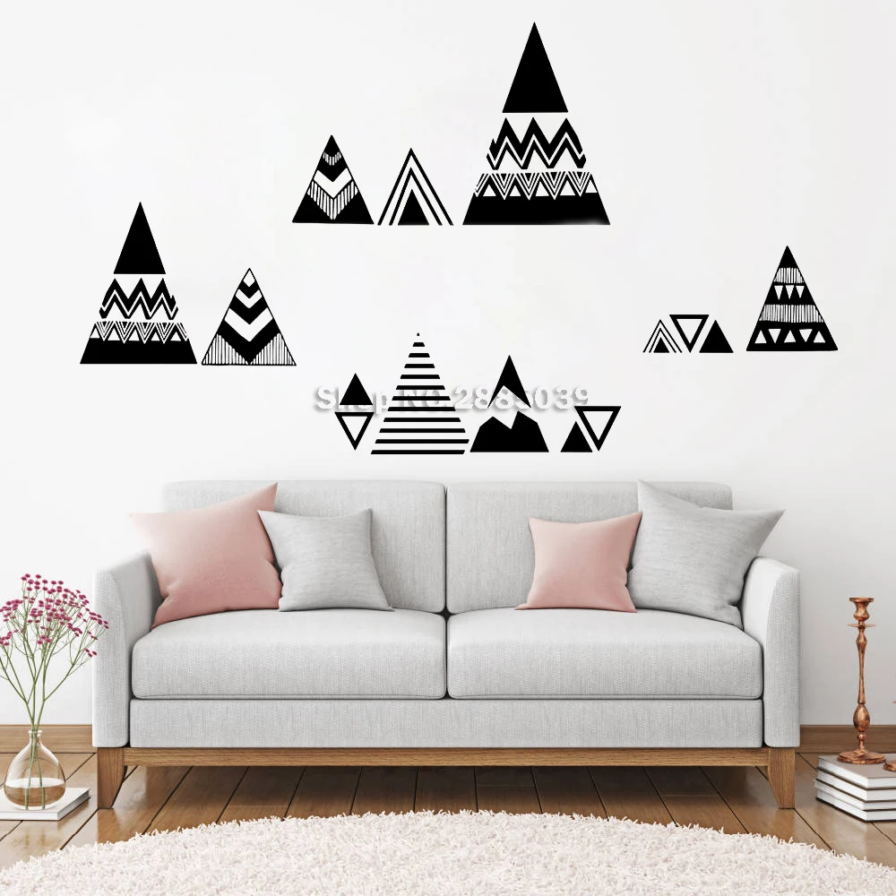 

DIY Self-Adhesive Wall Stickers Hill Geometry Mountain Bedroom Living Room Wall Decal Home Decor Removable Vinyl Wallpaper LC689