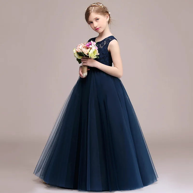 Vestido de encaje de princesa para niña, vestido de baile para niña esponjoso, vestidos de primera comunión, vestidos de noche 2019