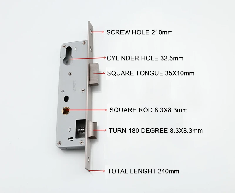 Door Lock Stainless Steel Hardware Accessories Lock Body 8520/25/30/35 Balcony Lock Body Lockcase Fittings
