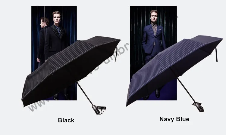 Fully automatic,8 ribs,three fold auto open&auto close umbrellas,windproof,pure leather gents commercail parasol,fiberglass ox