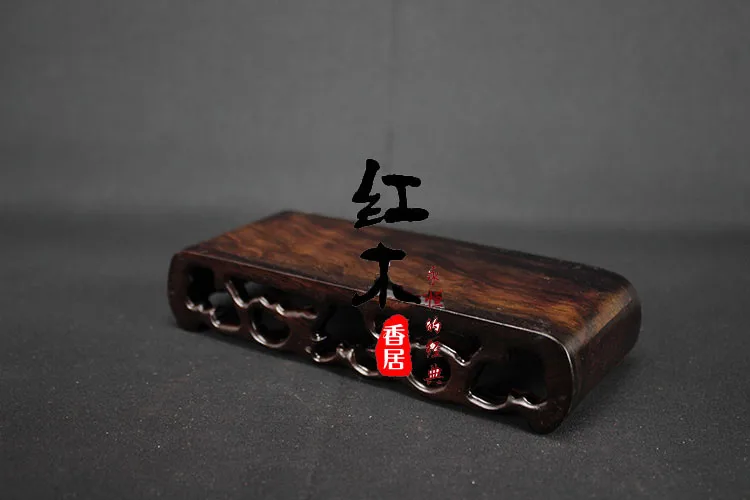 Rosewood incense in black catalpas scroll rectangular base base carved mahogany antique jade teapot odd base