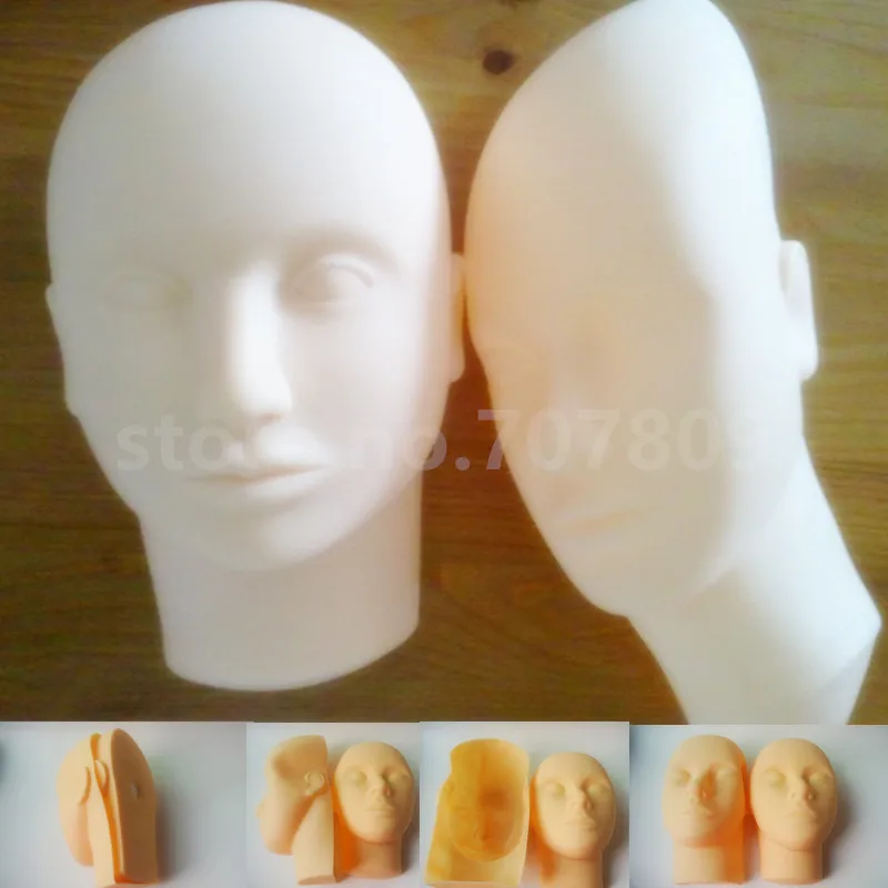 Free shipping 2pcs Total face skin for  training mannequin head  eyelash practice