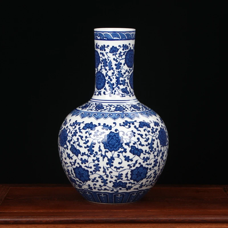 

Jingdezhen Porcelain vase chinese ceramic vase China flower pot vase modern Chinese crafts blue and white chinese vase