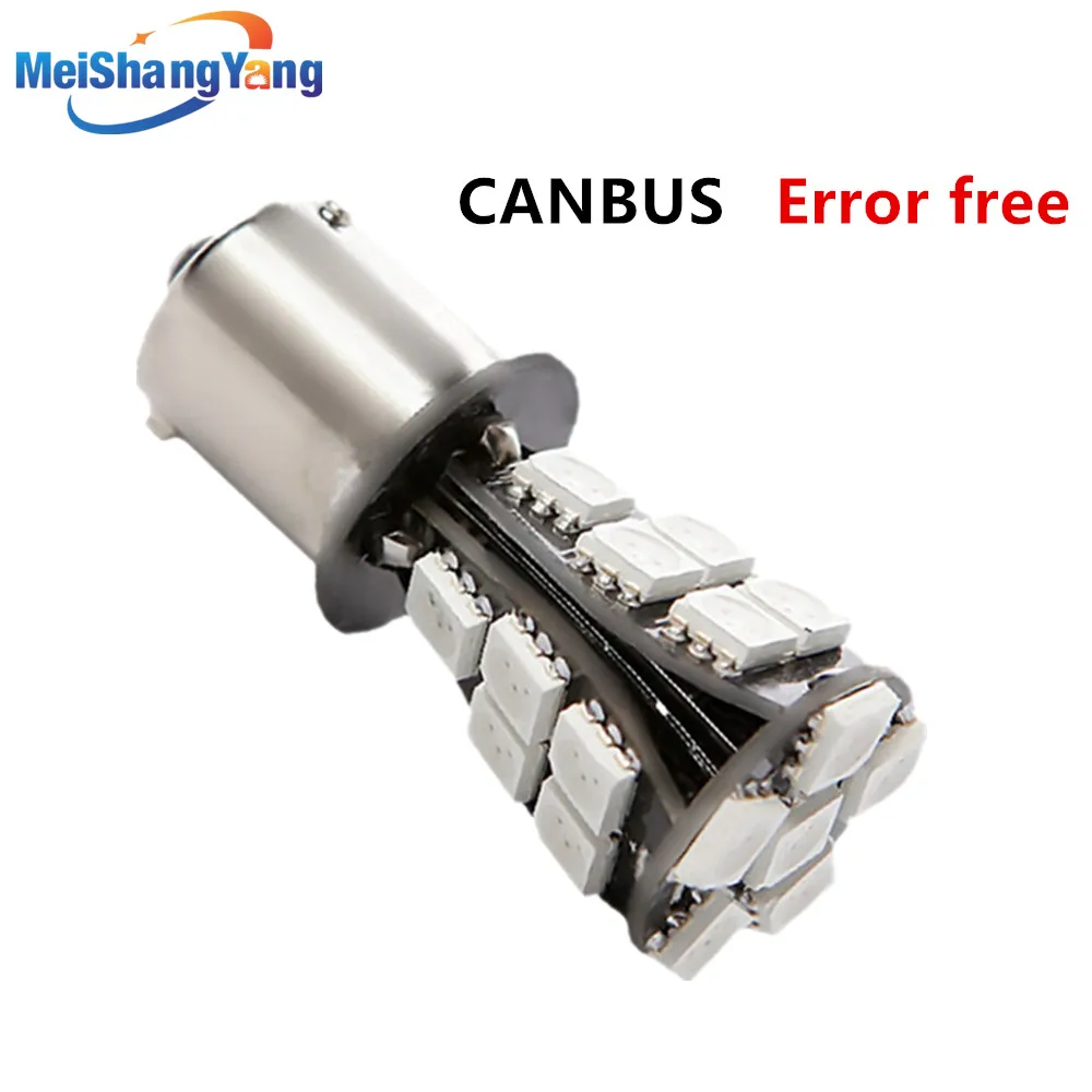 

1156 BA15S 21 SMD 5050 Amber Yellow CANBUS OBC No Error LED Bulb p21w R5W led car bulbs Car Light Source parking 12V