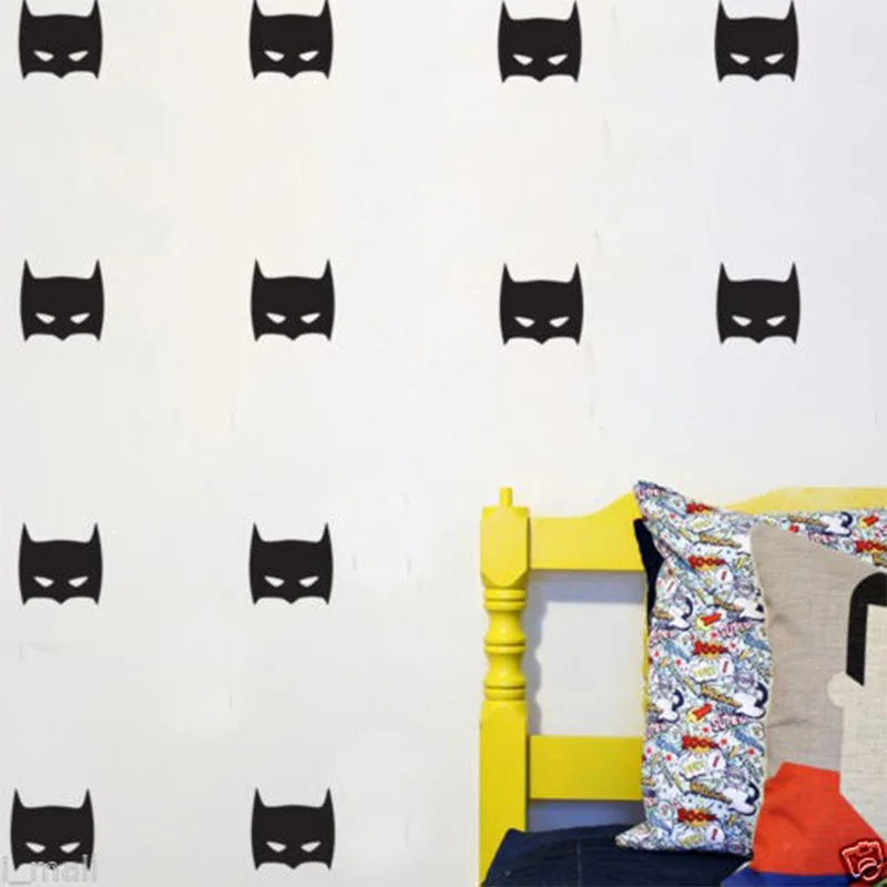 20Pcs/Set DIY Super Hero Bat  Mask Wall Decals Wall Sticker Decorative Wall Art Baby Room Wall Stickers For Kids Rooms 10cm