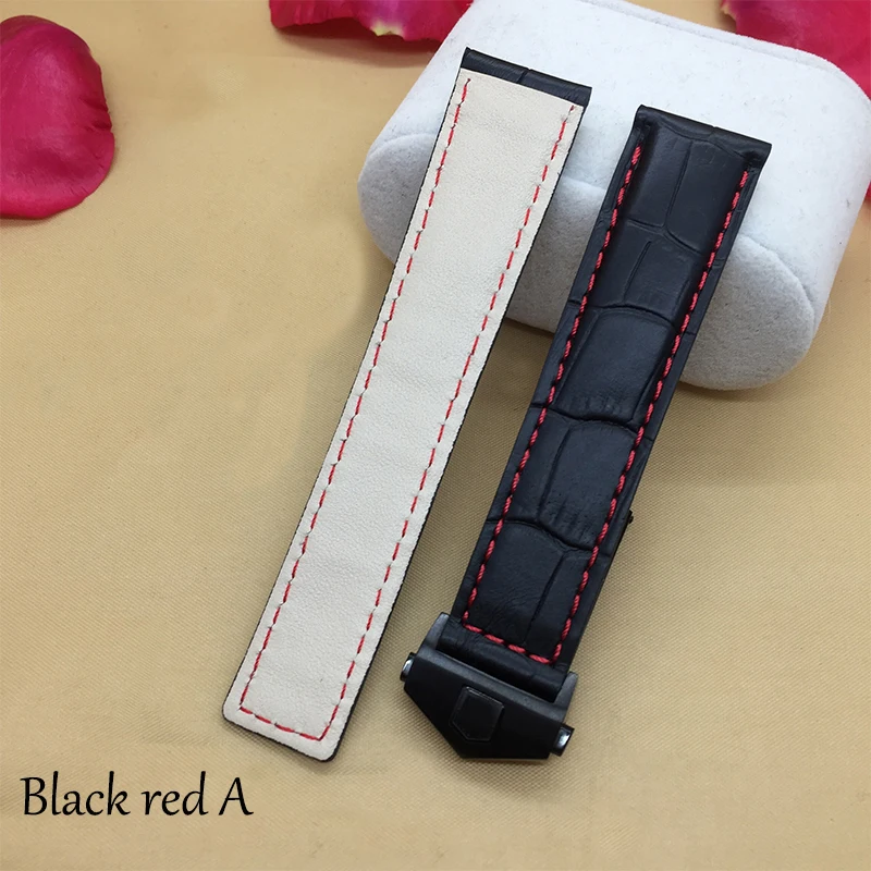 Cowhide wristband19mm 20mm 22m for tag heuer watchband men wristwatches band accessories fold buckle Cowhide watch strap