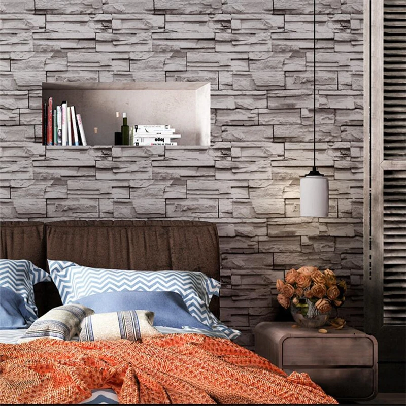 

wellyu 3d vintage antique brick culture stone wallpaper restaurant bar living room TV background wall brick wallpaper