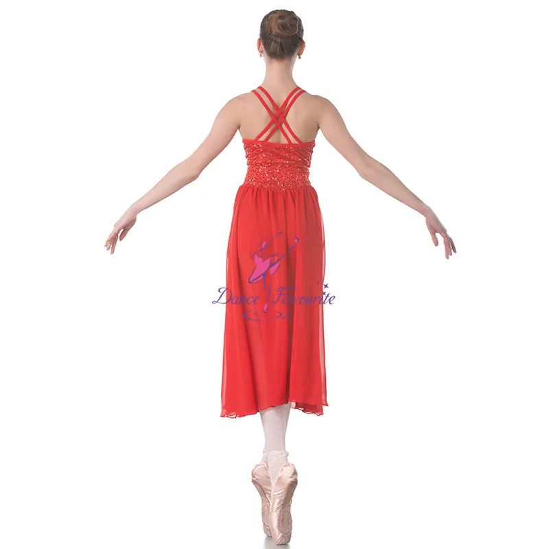 Dance Favourite Dance Costumes 18019 Sequin Spandex Bodice with Chiffon Skirt Ballet Dress, Lyrical Ballet Dress