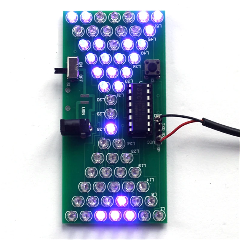 DIY Electronic Kit LED Lamps Double Layer PCB Board 5V Hourglass Component Welding Soldering Project Practice Suite