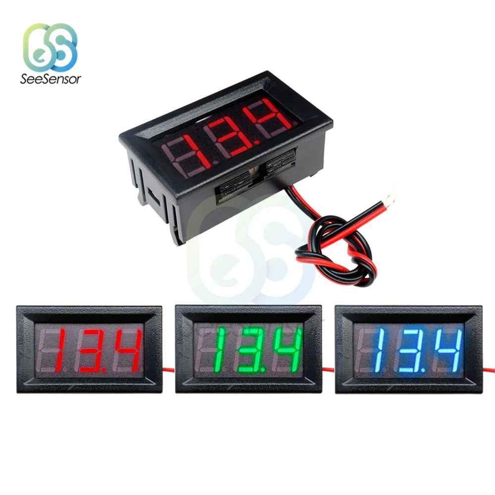 

2 Wires 0.56 inch Digital Voltmeter DC 4.5V to 30V Digital Voltmeter Voltage Panel Meter LED Voltage Measurement Instruments