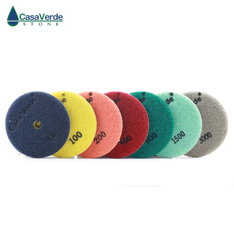 Almofadas de polimento de diamante manual flexíveis, 3000 #4 polegadas (100mm) com 2.5mm
