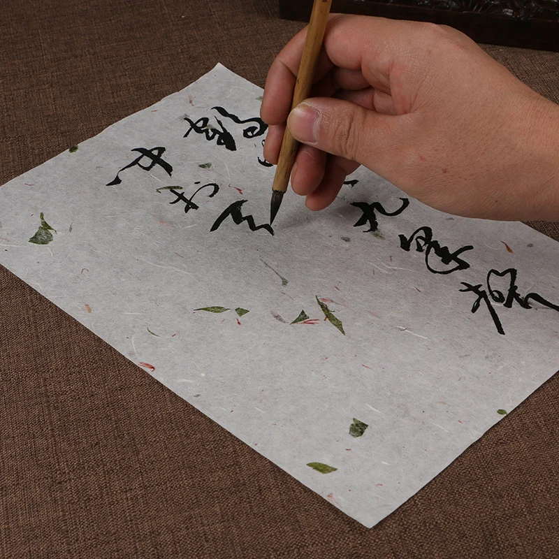 20 sheets Flowers and Plants Rice Paper for Chinese Calligraphy Writing Petals Letter Xuan Paper Artistic Half-Ripe Xuan Paper