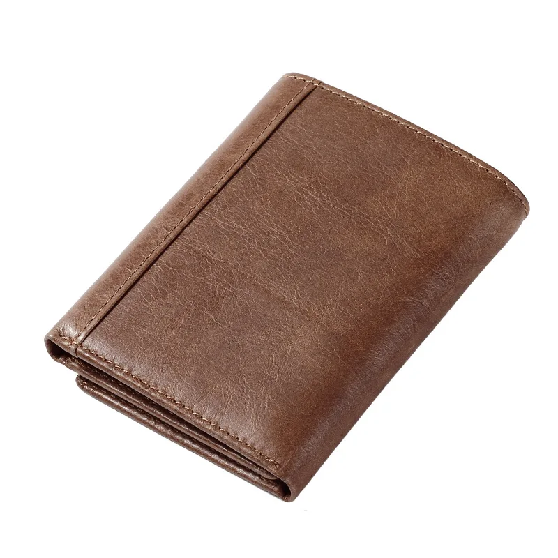 Jinbaolai Brand Vintage Men\'s Genuine leather wallet small man purse card holder money bag for male