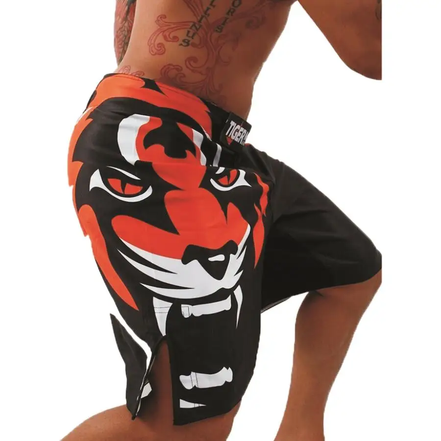 MMA Boxing tiger loose and comfortable breathable polyester fabric fitness competition training shorts muay thai boxing mma